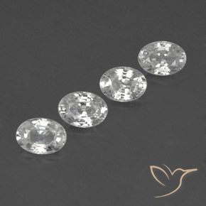 Gemas de Circón Blanco natural de 5.05 ct, Ovalada, VS