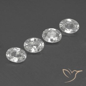 Gemas de Circón Blanco natural de 4.81 ct, Ovalada, VVS-VS