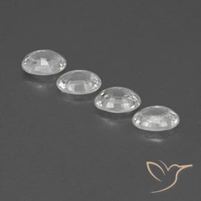 Gemas de Circón Blanco natural de 4.81 ct, Ovalada, VVS-VS