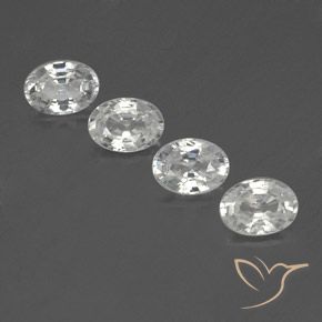 5.00ctw Natural Blanco Circón, Ovalada, VVS-VS