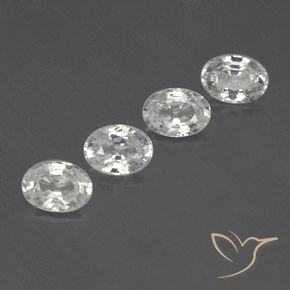 Gemas de Circón Blanco natural de 5.00 ct, Ovalada, VVS-VS