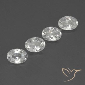 Gemas de Circón Blanco natural de 5.09 ct, Ovalada, VVS-VS
