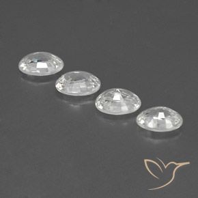 Gemas de Circón Blanco natural de 4.75 ct, Ovalada, VS