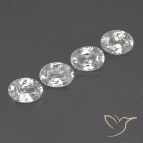 Gemas de Circón Blanco natural de 4.88 ct, Ovalada, VVS-VS