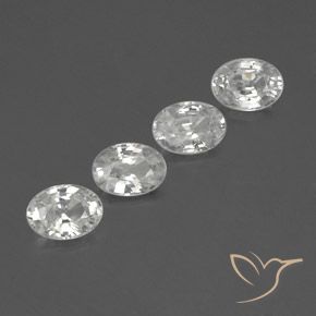 Gemas de Circón Blanco natural de 4.76 ct, Ovalada, VVS-VS