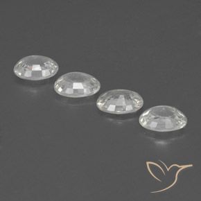 Gemas de Circón Blanco natural de 4.76 ct, Ovalada, VVS-VS