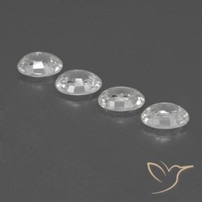 Gemas de Circón Blanco natural de 4.92 ct, Ovalada, VVS-VS