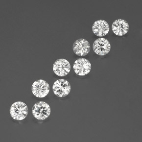 Gemas de Circón Blanco natural de  ct, Corte Redondo, VVS-VS