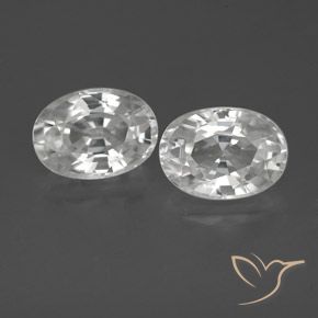 2.80ctw Natural Blanco Circón, Ovalada, VVS-VS