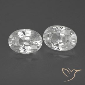 Gemas de Circón Blanco natural de 2.80 ct, Ovalada, VVS-VS