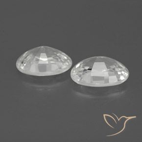 Gemas de Circón Blanco natural de 2.36 ct, Ovalada, VS