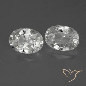 Gemas de Circón Blanco natural de 2.83 ct, Ovalada, VVS-VS