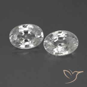 2.65ctw Natural Blanco Circón, Ovalada, VS
