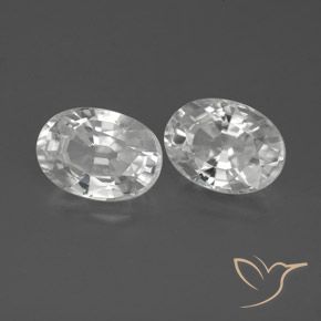 Gemas de Circón Blanco natural de 2.54 ct, Ovalada, VVS