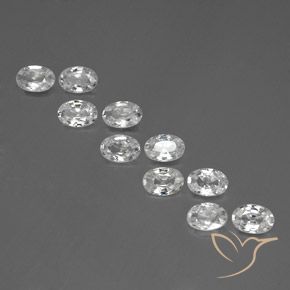 Gemas de Circón Blanco natural de 6.55 ct, Ovalada, VVS-VS