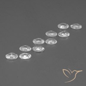 Gemas de Circón Blanco natural de 6.55 ct, Ovalada, VVS-VS