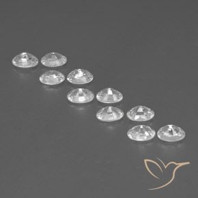 Gemas de Circón Blanco natural de 7.84 ct, Ovalada, VVS-VS