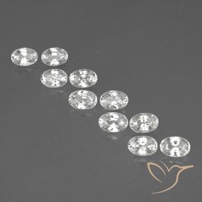 Gemas de Circón Blanco natural de 8.19 ct, Ovalada, VVS-VS