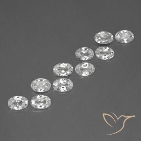 Gemas de Circón Blanco natural de 6.68 ct, Ovalada, VVS-VS