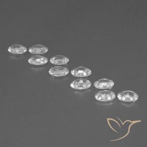 Gemas de Circón Blanco natural de 6.68 ct, Ovalada, VVS-VS