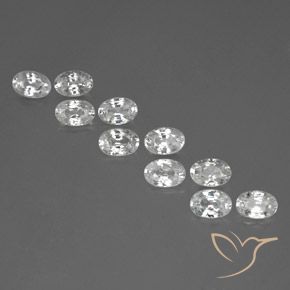 Gemas de Circón Blanco natural de 7.00 ct, Ovalada, VVS-VS