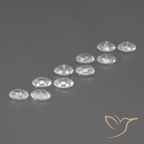 Gemas de Circón Blanco natural de 7.00 ct, Ovalada, VVS-VS