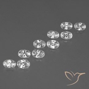 Gemas de Circón Blanco natural de 8.00 ct, Ovalada, VVS-VS