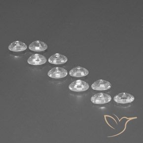 Gemas de Circón Blanco natural de 8.00 ct, Ovalada, VVS-VS