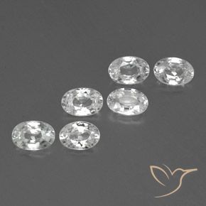 Gemas de Circón Blanco natural de 4.24 ct, Ovalada, VS