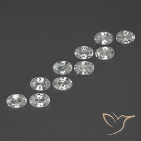 Gemas de Circón Blanco natural de 7.20 ct, Ovalada, VS