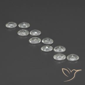 Gemas de Circón Blanco natural de 7.20 ct, Ovalada, VS