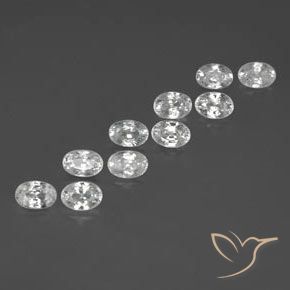 Gemas de Circón Blanco natural de 7.72 ct, Ovalada, VS