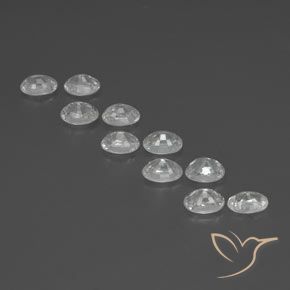 Gemas de Circón Blanco natural de 7.72 ct, Ovalada, VS