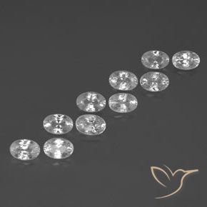 Gemas de Circón Blanco natural de 7.96 ct, Ovalada, VS