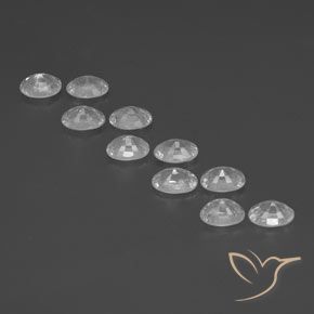 Gemas de Circón Blanco natural de 7.96 ct, Ovalada, VS