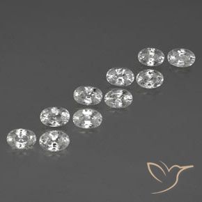 Gemas de Circón Blanco natural de 8.33 ct, Ovalada, VVS-VS