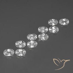 Gemas de Circón Blanco natural de 8.21 ct, Ovalada, VS