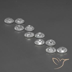 Gemas de Circón Blanco natural de 8.21 ct, Ovalada, VS