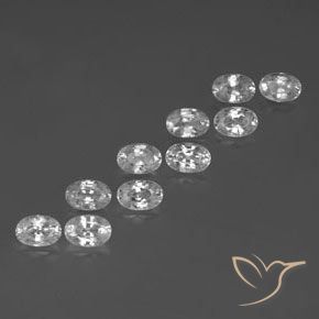 Gemas de Circón Blanco natural de 8.06 ct, Ovalada, VVS-VS