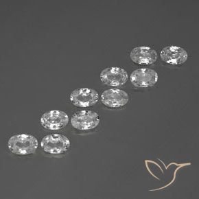 Gemas de Circón Blanco natural de 6.73 ct, Ovalada, VS