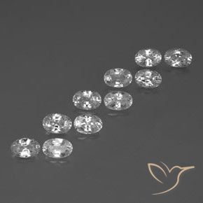Gemas de Circón Blanco natural de 8.04 ct, Ovalada, VVS-VS