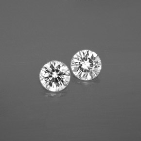 Gemas de circón blanco natural de  ct, corte redondo, SI