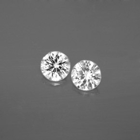 Gemas de circón blanco natural de  ct, corte redondo, SI