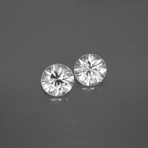 Gemas de circón blanco natural de  ct, corte redondo, VVS