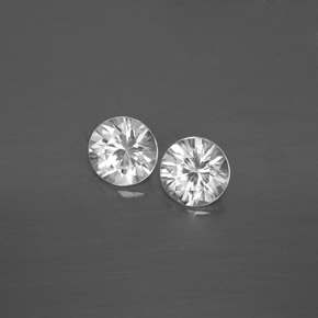 Gemas de circón blanco natural de  ct, corte redondo, VVS