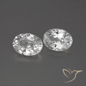 Gemas de Circón Blanco natural de 2.75 ct, Ovalada, VVS-VS