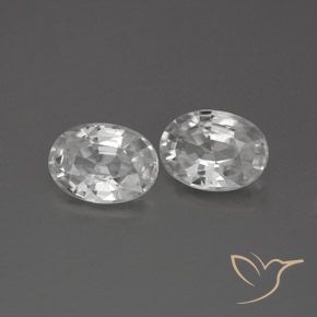 Gemas de Circón Blanco natural de 2.49 ct, Ovalada, VS