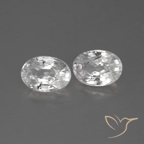 Gemas de Circón Blanco natural de 2.59 ct, Ovalada, VVS-VS