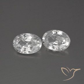 Gemas de Circón Blanco natural de 2.44 ct, Ovalada, VVS
