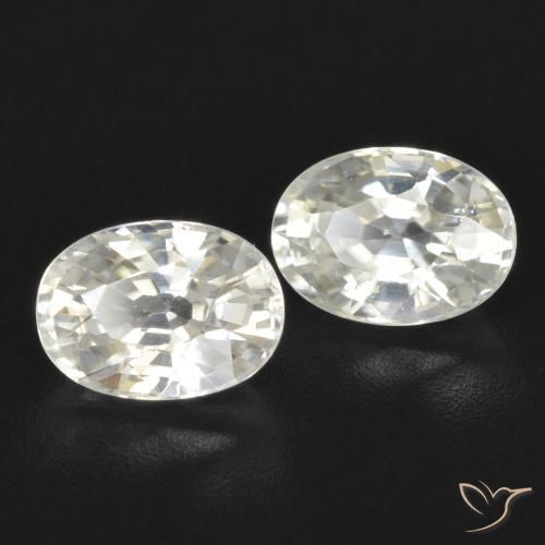 Gemas de Circón Blanco cálido natural de 2.87 ct, Ovalada, SI
